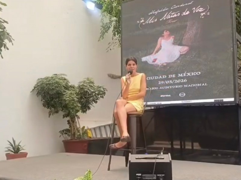 Mafalda Cardenal en conferencia de prensa previo a su show en el&nbsp;Lunario.