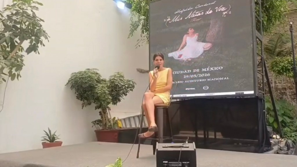 Mafalda Cardenal en conferencia de prensa previo a su show en el&nbsp;Lunario.